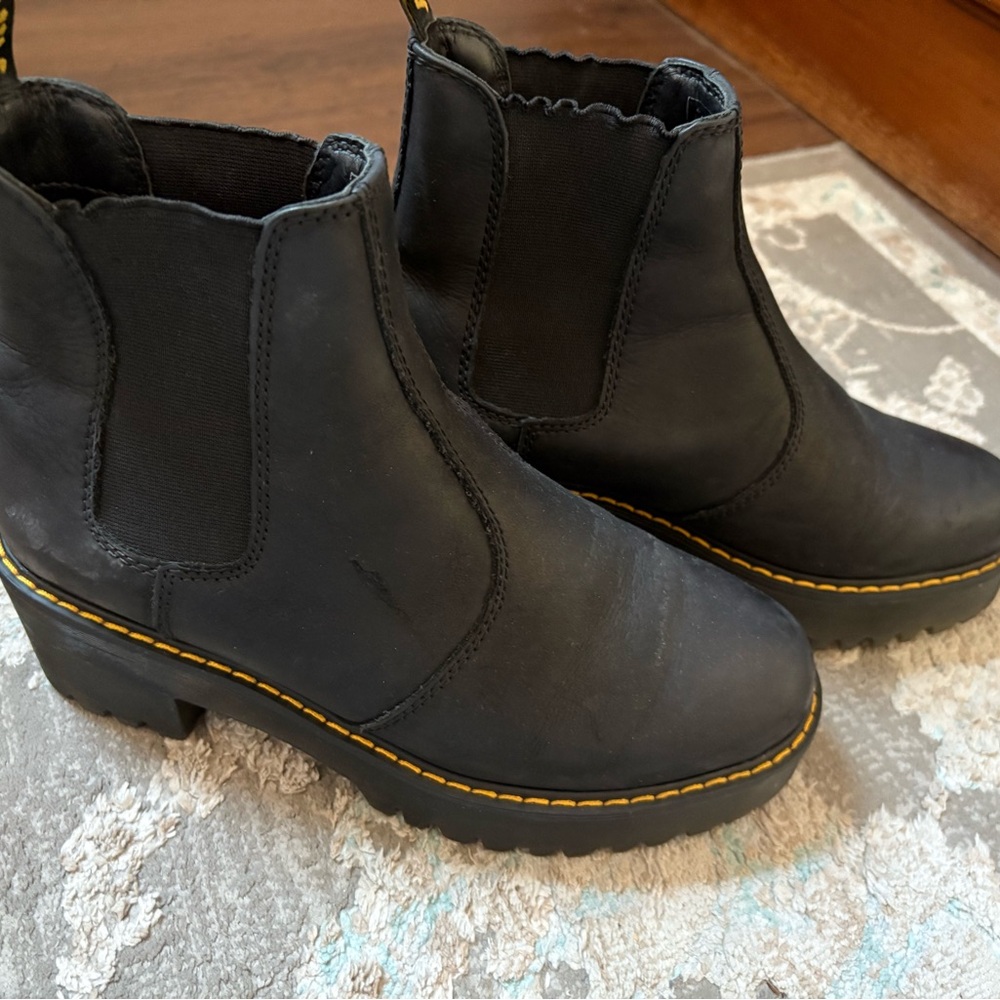 Dr Martens ROMETTY WYOMING LEATHER PLATFORM CHELSEA BOOTS
